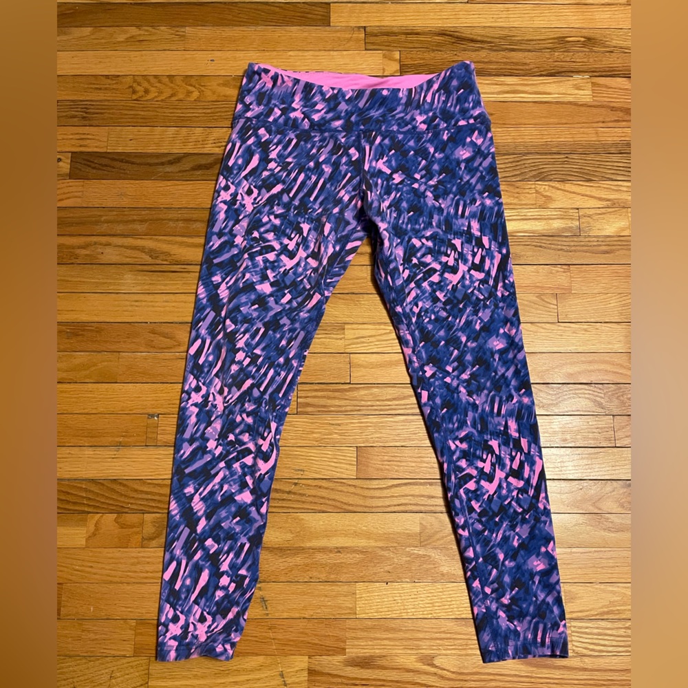 Pink and purple workout leggings, medium